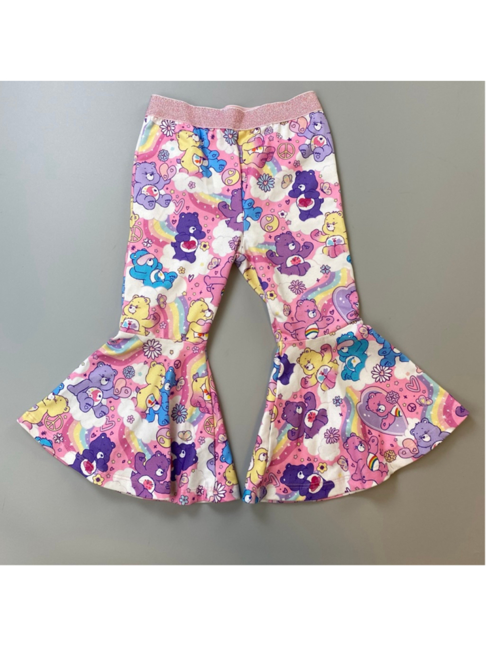 Care Bears Leggings Toddler Size 2 Pink Licensed Flared Bell Bottoms Cartoon Kid